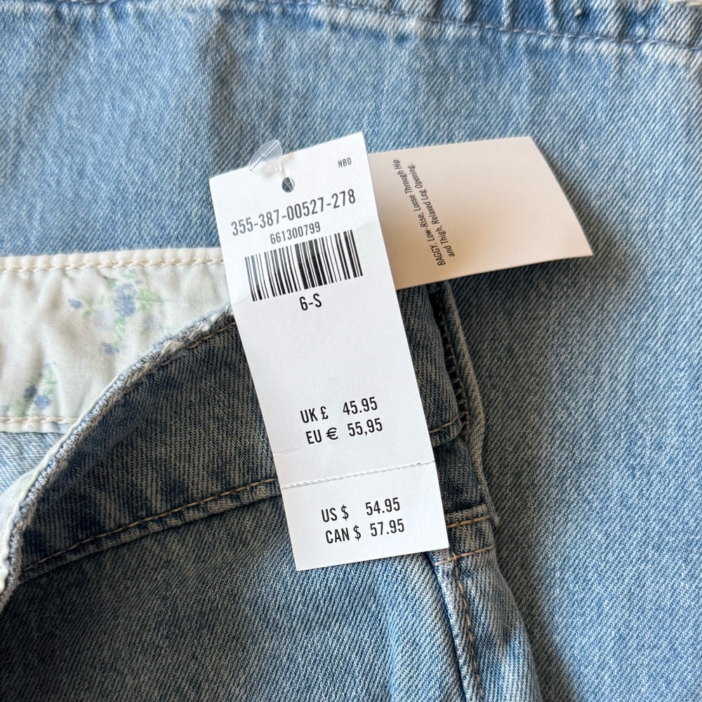 Hollister Light Blue Denim fold over pant - Picture 4 of 4